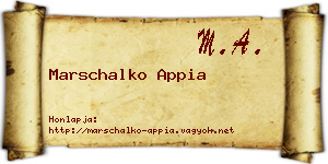 Marschalko Appia névjegykártya